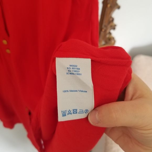 Boden Women's Red Button Down Dress - Picture 3 of 4